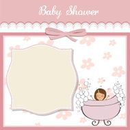romantic baby girl shower card N4