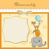 baby shower card with pyramid of animals