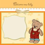 baby shower card with teddy N13