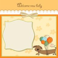 baby shower card with long dog and balloons N8