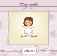 new baby girl announcement card N18