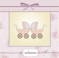 delicate baby twins shower card N2