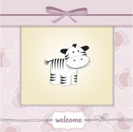 cute baby shower card with zebra N32