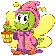 firefly in pajamas on white background vector illustration