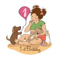 little girl with at her first birthday N2