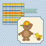 cute greeting card with boy teddy bear N2