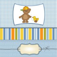 cute greeting card with boy teddy bear N3