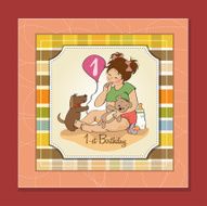 little girl with at her first birthday N3