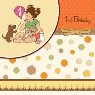 little girl with at her first birthday N4