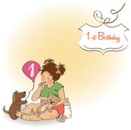little girl with at her first birthday N5