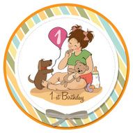little girl at her first birthday N5