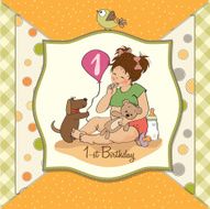 little girl with at her first birthday N8