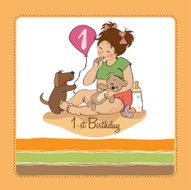 little girl at her first birthday N6