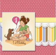 little girl with at her first birthday N9