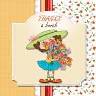 funny girl with a bunch of flowers N2