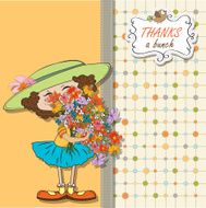 funny girl with a bunch of flowers N8