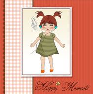 young girl listening to music on headphones and dancing N8
