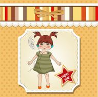 young girl listening to music on headphones and dancing N12