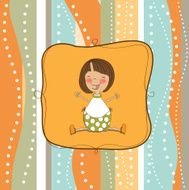 new baby girl announcement card N19