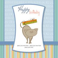 happy birthday card with cute cat N3