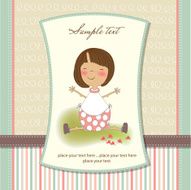 new baby girl announcement card N20