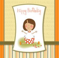 new baby girl announcement card N21