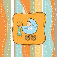 Baby boy announcement card N36