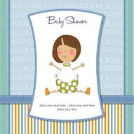 new baby girl announcement card N22