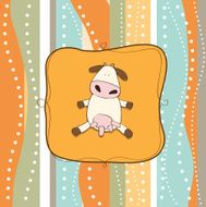 funny greeting card with cow
