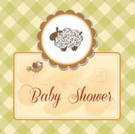 cute baby shower card with sheep N23