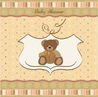 baby shower card with teddy bear toy N46