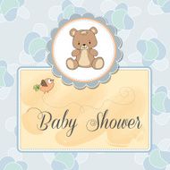 baby shower card with teddy N14