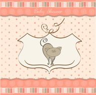 new baby shower card with cat N21