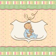 baby announcement card with little boy N12