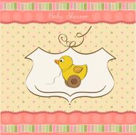 welcome card with duck toy N11