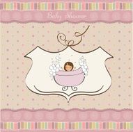 romantic baby girl shower card N6