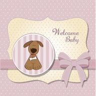 romantic baby shower card with dog N5