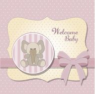 romantic baby girl announcement card N15