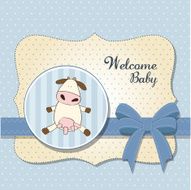 welcome baby card with cow