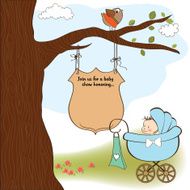 Baby boy announcement card N39