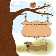 funny shower card with long dog N2