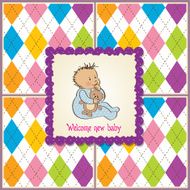baby announcement card with little boy N13