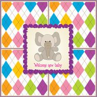 romantic baby announcement card N27