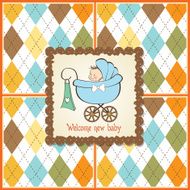 baby announcement card with little boy N14