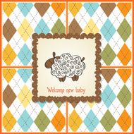 cute baby shower card with sheep N26