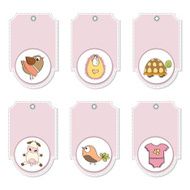 cartoon animals labels set N6