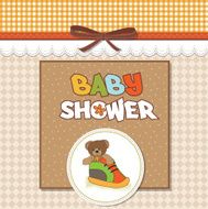 shower card with teddy bear hidden in a shoe N11