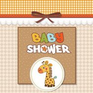 new baby announcement card with giraffe N41