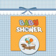 baby shower card with long dog and balloons N10