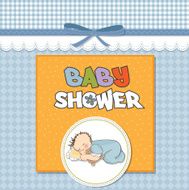 baby shower card with little boy N25